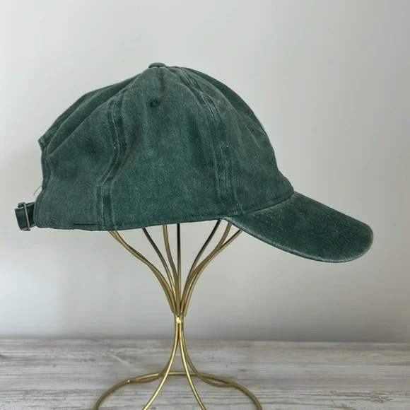 NWT Denim Dog mom printed logo green baseball cap - Picture 2 of 7